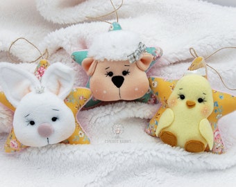 HANGING STARS - Easter Decor | Spring star | Easter decoration | tree decor | holiday decor | Easter Lamb | Easter Chick | Easter Bunny