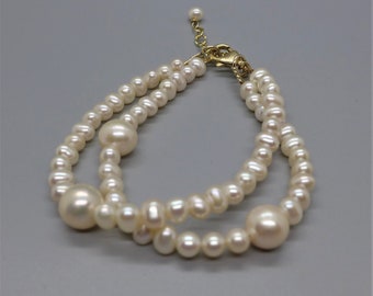 Double Strand White Pearl Bracelet