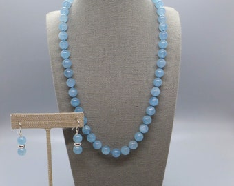 Aquamarine Necklace and Earring Set