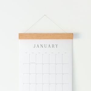 2024 Wall Calendar, Large, Monthly – Timeless, Walnut or Maple Hanger