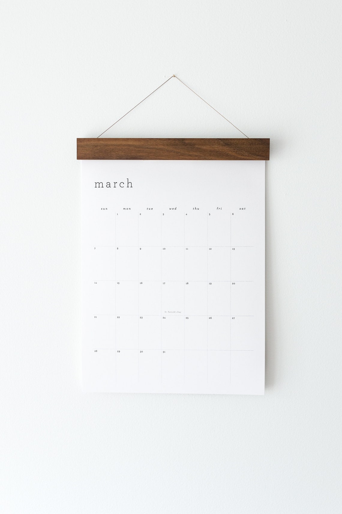 2021 Wall Calendar Large Monthly Minimal Walnut or Maple | Etsy