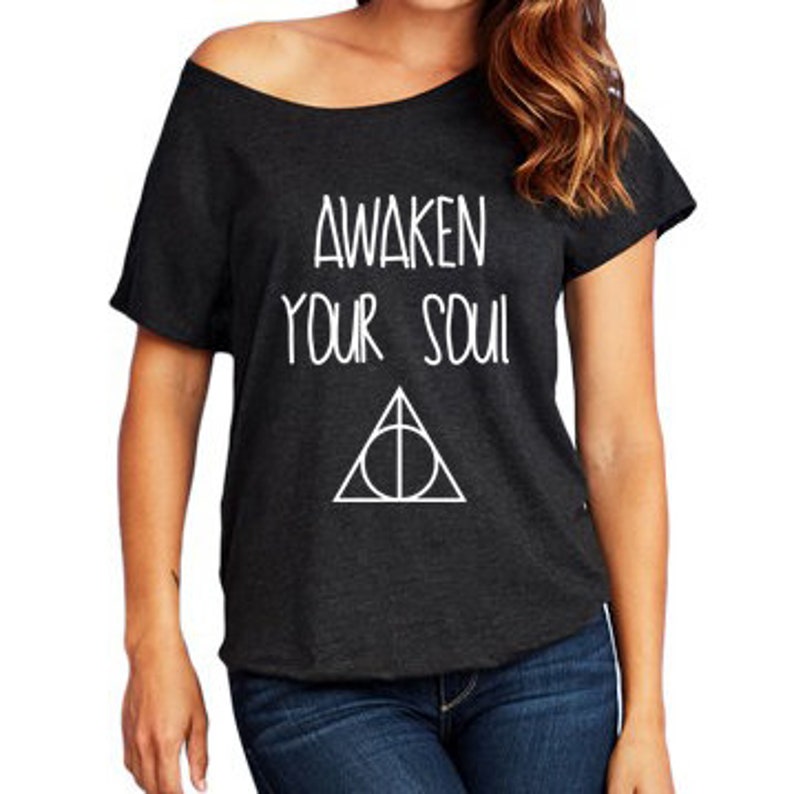 Awaken Your Soul T Shirt Loose Fit T Shirt Spiritual Tee Off The Shoulder Shirt - 