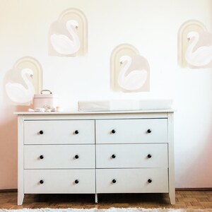 Swans Wall Decal Swans Wall Stickers, Baby Room Neutral Soft Pink Decor image 1