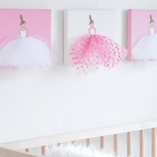 Ballerina Nursery Wall Art Baby Girl Nursery Decor Etsy