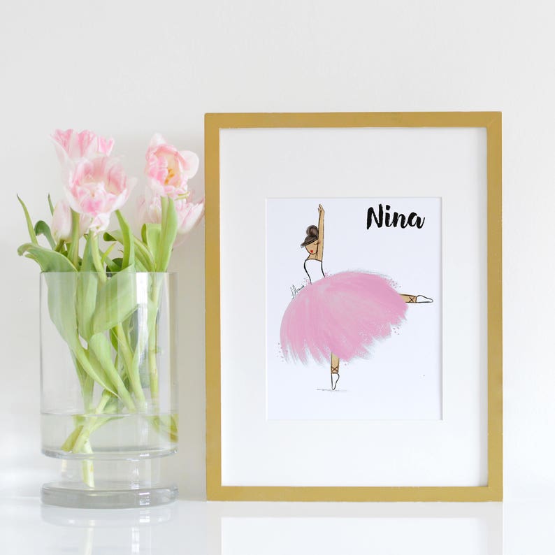 Ballerina Art Print pink ballerina Ballerina nursery art Etsy