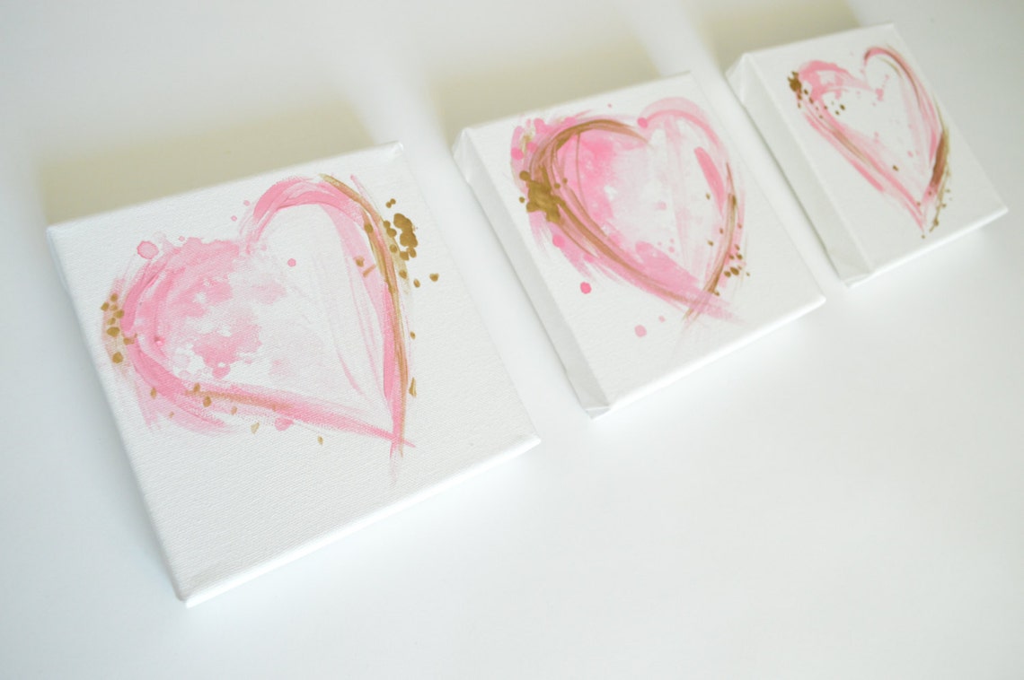 Original Art Heart Painting Heart Art Bedroom Art Bedroom Etsy