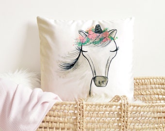 Unicorn Girls Room Decor, Unicorn Decorative Pillow, Unicorn Pillow Cover, Unicorn Pillow Case, Unicorn bedding, Unicorn Nursery decor