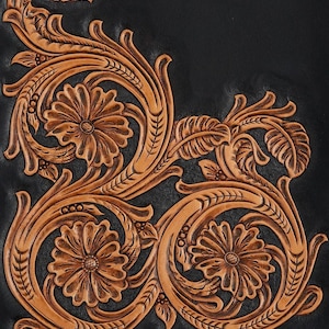 Leather Tooling Pattern #321, Three-Flower Sheridan Style PDF Download