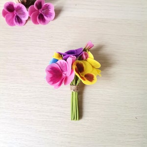 Pansies brooch, Accessories, handmade image 6