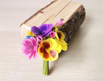 Broche pensée, accessoires, fait main