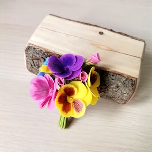 Pansies brooch, Accessories, handmade image 9