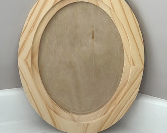 Galería de madera ovalada IOD en blanco 12,7 x 15,7
