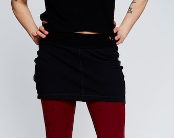 Kurzer elastischer Rock für Leggings  schwarz Hüftwärmer BeeBee