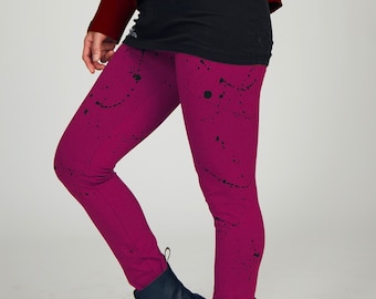 Leggings Hose Damen Spraypaint Purple BeeBee