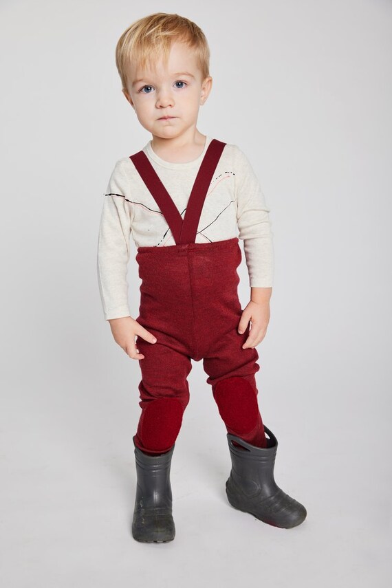 Pants Bib Pants Wool Red Merino 80-104 