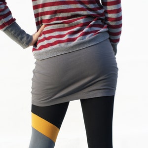 Short elastic skirt for leggings grey hip warmer BeeBee image 4