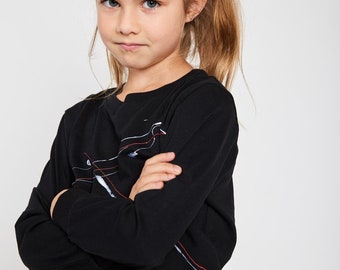 Shirt Sweater Kids Organic black 104-128 BeeBee