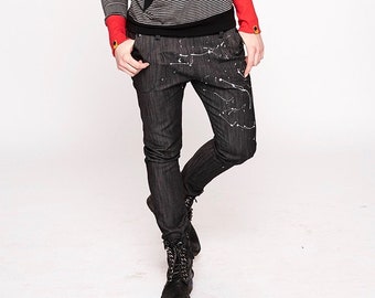 Hose Jeans Schwedenhose schwarz Spray Paint!