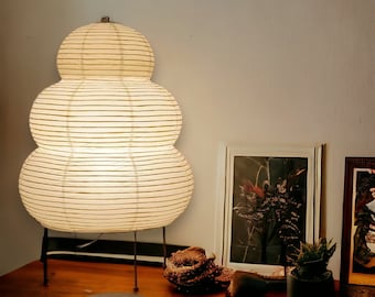 Wabi Sabi Japanische Reispapierlampe, Schreibtischlampe aus Reispapier, japanische Wohndekoration, einzigartiges Nachttischlicht, Stehlampe aus Reispapier