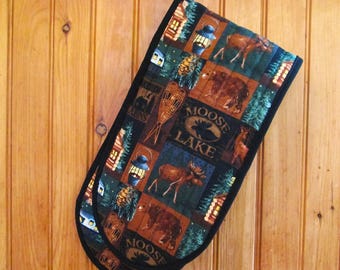 Extra Large Double Mitt Potholder: Quilted Insulated Oven Mitt