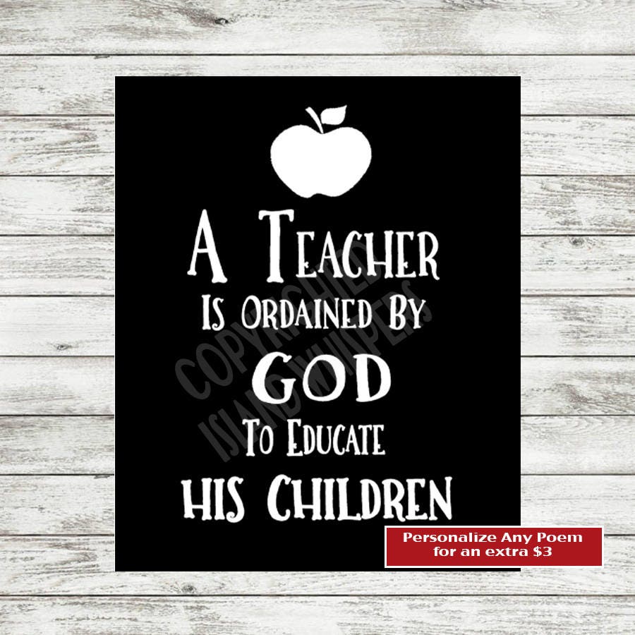 Christian Teacher Print Teacher Appreciation Sunday School Etsy