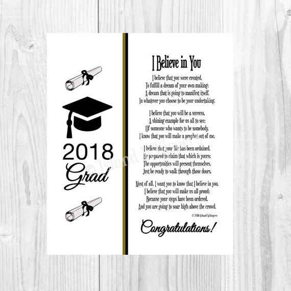 Items similar to Graduation Poem, Graduation Printable, Graduation ...