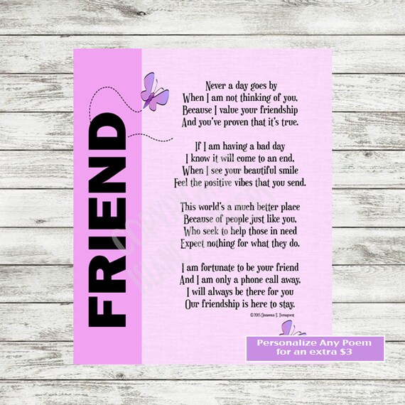 Friend Print, Friendship Poem, Friendship Gift, Best Friend Gift, Best Frie...