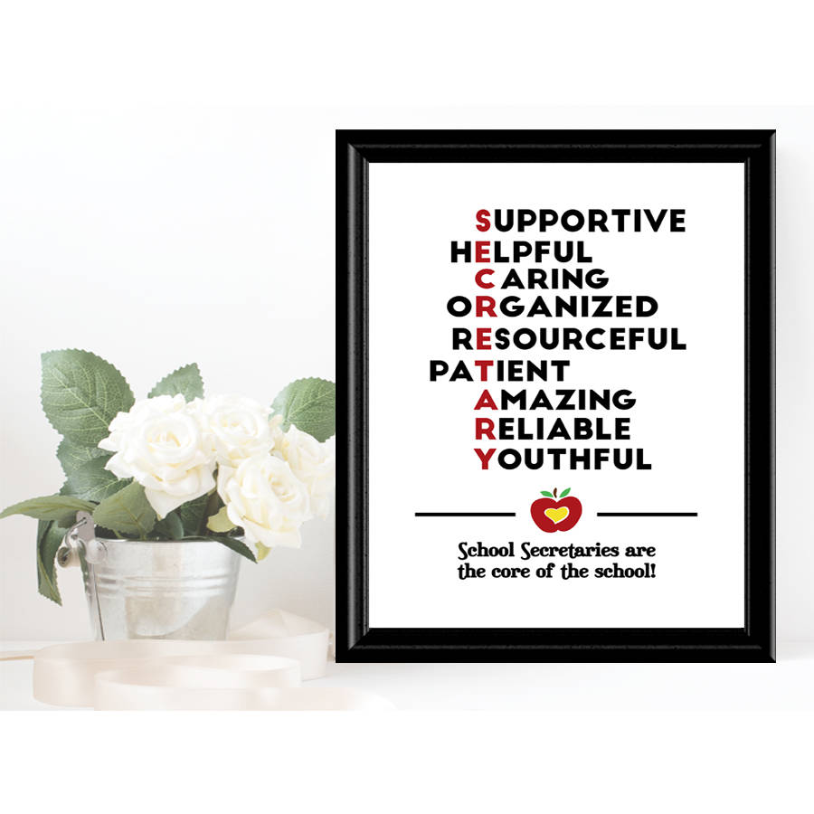 Secretary Print School Secretary Thank You Secretary Etsy