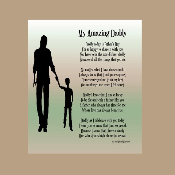 items similar to fathers day poem amazing dad gift dad