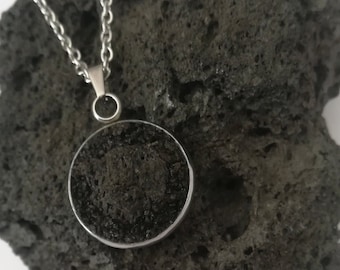 Lava rock necklace geologist gifts graduation jewelry for him gift idea for man, raw Etna lava stone jewelry Sicily volcanic necklace.