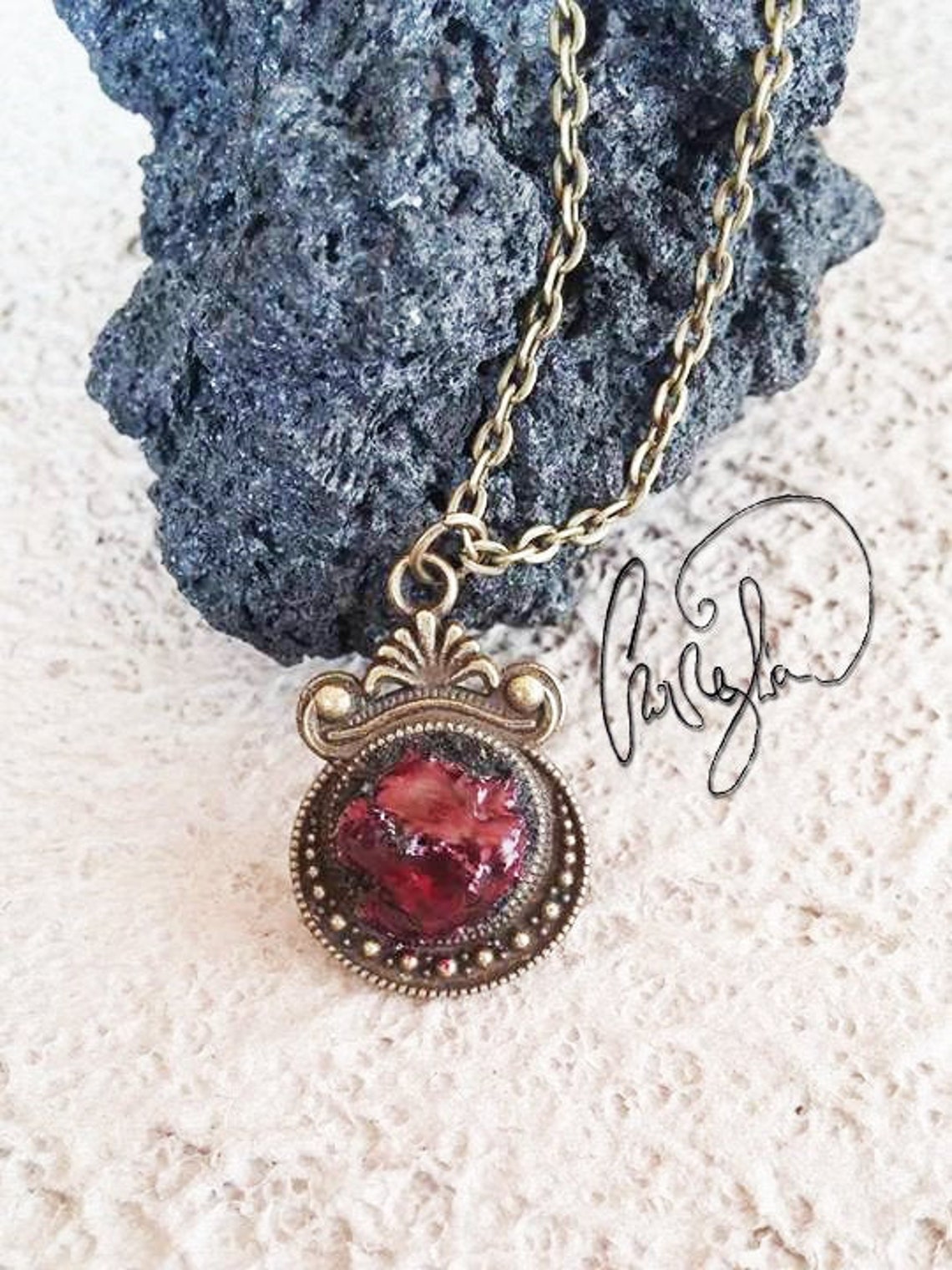 Vulcano Pave Line Pendant Necklace