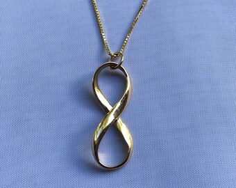 Mobius 14K GOLD LARGE INFINITY Pendant, Mens Gold Infinity, Womens Gold Infinity Pendant, Wedding Pendant, Anniversary, Love Pendant, Life