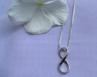 Mobius Silver TINY Infinity Necklace, Sterling Girls Infinity Charm, Simple Small Symbol, Love, Life, Minimalist, Sweet, Elegant, Meaningful