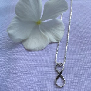 Mobius Silver TINY Infinity Necklace, Tiny Infinity Pendant, Silver Girls Infinity Charm, Tiny Womens Pendant, Infinity Symbol, Love, Life