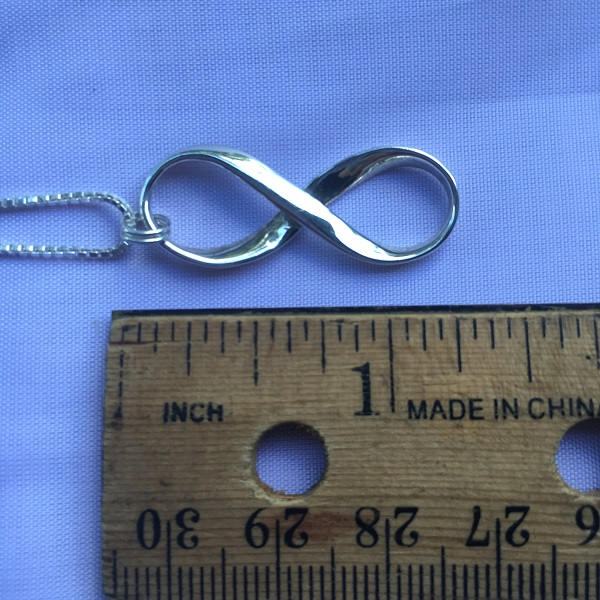 Mobius Silver LARGE Infinity Necklace, Men/women Large Infinity