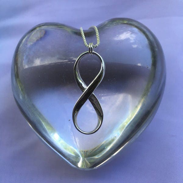 Mobius Silver LARGE Infinity Necklace, Men/Women Large Infinity, Vertical Infinity, Custom Engraving, Infinity Symbol, Life, Love, Yoga