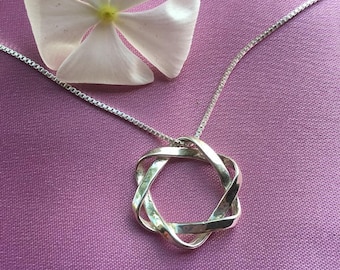 Mobius Silver LARGE Star Pendant, 6-Point Star Symbol, Pendant & Earrings set, Star of David, Hexagram Star Pendant, Relationship, Life Love