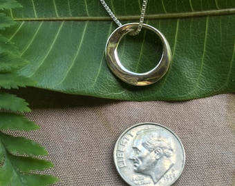 Mobius Silver CIRCLE Pendant, Sterling Silver Circle Symbol, Popular Mobius Pendant, Personalized Engraving, Yoga, Love, Buddhism, Life