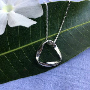 Mobius Silver LARGE Pendant, Mobius Strip Jewelry, Men/Woman Mobius Necklace, Infinity Symbol, Custom Engraving, Transformation, Yoga, Life