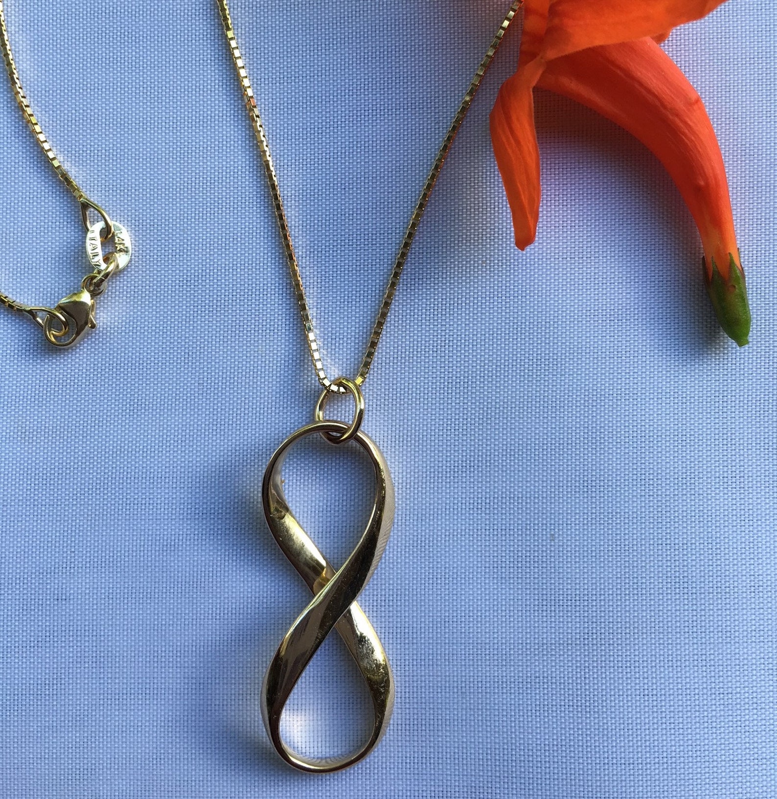 Mobius 14K GOLD LARGE INFINITY Pendant, Mens Gold Infinity, Womens Gold