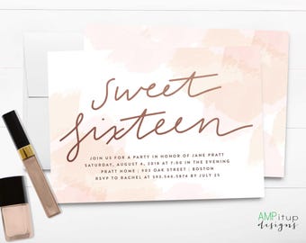 sweet 16 invitation etsy
