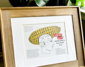 Anatomy of a Nebraska Football Fan 8x10 letterpress print