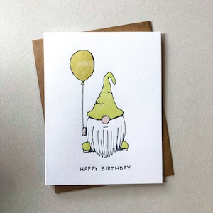 Grumpy Birthday Wichtel, süße Karte, A2 Grußkarte, Letterpress Grußkarte, Geburtstagskarte
