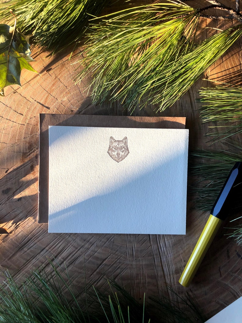 Wilderness Note Card Set, Letterpress Note Cards, Manly Cards, Cards for Men, Stationery Set for Men image 1