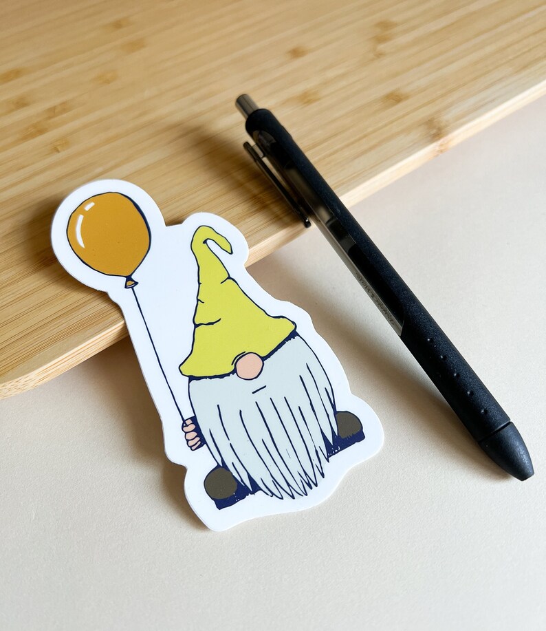 Grumpy Gnome Sticker, Cute Gnome Sticker, Illustration Gnome Sticker image 3