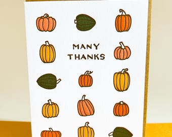 Kürbis Dankeskarte: Letterpress Herbstgruß