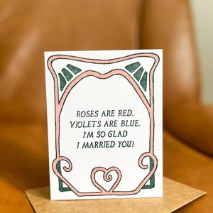 Tarjeta "Estoy tan feliz de haberme casado contigo", tarjeta de felicitación impresa, tarjeta de aniversario
