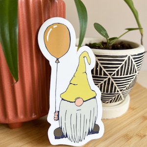 Grumpy Gnome Sticker, Cute Gnome Sticker, Illustration Gnome Sticker image 1