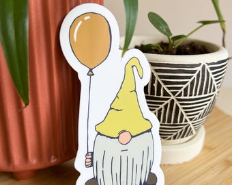 Grumpy Gnome Sticker, Cute Gnome Sticker, Illustration Gnome Sticker