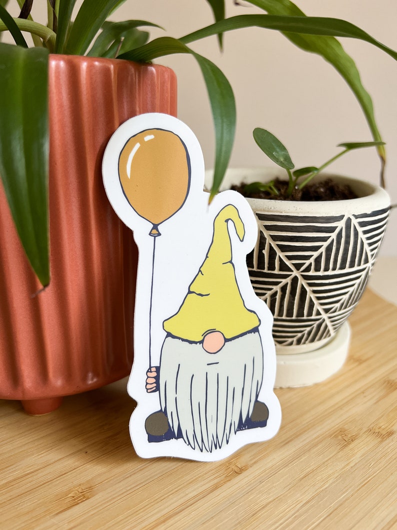 Grumpy Gnome Sticker, Cute Gnome Sticker, Illustration Gnome Sticker image 1